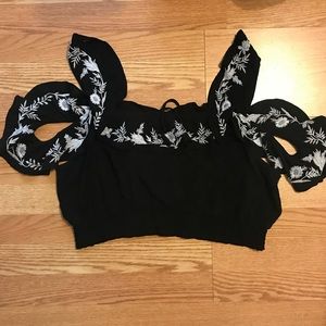 American eagle off the shoulder crop top